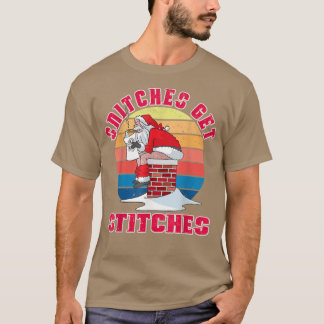 Funny Santa Claus Xmas Familie Pajamas Snitches be T-Shirt