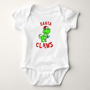 Funny Santa Claws Dinosaur Baby's 1st Christmas Baby Strampler