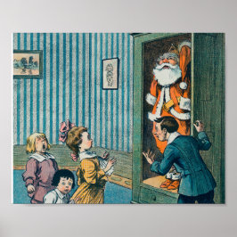 Funny Santa Clubs Vintager Kunstferien Poster