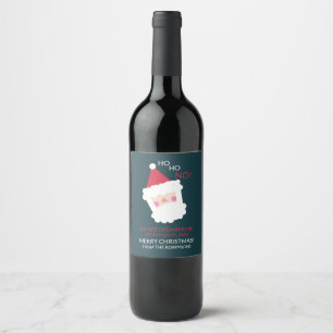 Funny Santa Contemporary Christmas Weinetikett