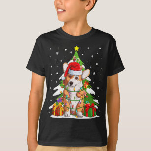 Funny Santa Corgi Dog Weihnachtsbaum Geschenke Wei T-Shirt