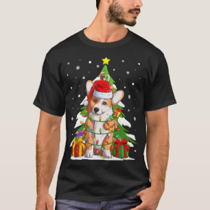 Funny Santa Corgi Dog Weihnachtsbaum Geschenke Wei T-Shirt