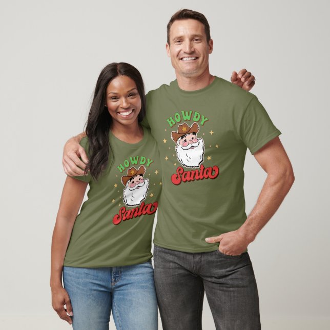 Funny Santa Cowboy Texas Weihnachts-T - Shirt (Unisex)