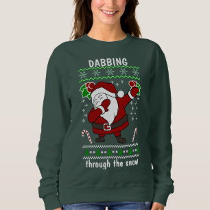 Funny Santa Dabbing durch den Schnee Weihnachten Sweatshirt