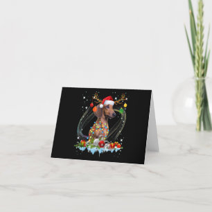 Funny Santa Dackel Rentier Weihnachten Dankeskarte
