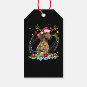 Funny Santa Dackel Rentier Weihnachten Geschenkanhänger