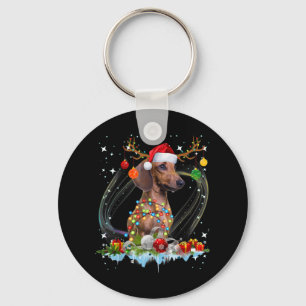 Funny Santa Dackel Rentier Weihnachten Schlüsselanhänger