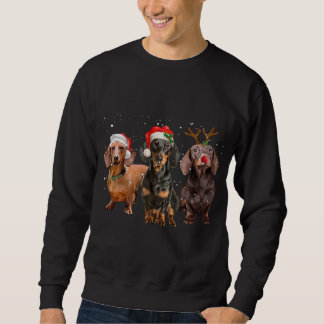 Funny Santa Dackel Rentier Weihnachtsmannmütze Wei Sweatshirt