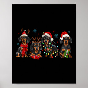 Funny Santa Dackel Weihnachten Dackel Hunde Liebe Poster