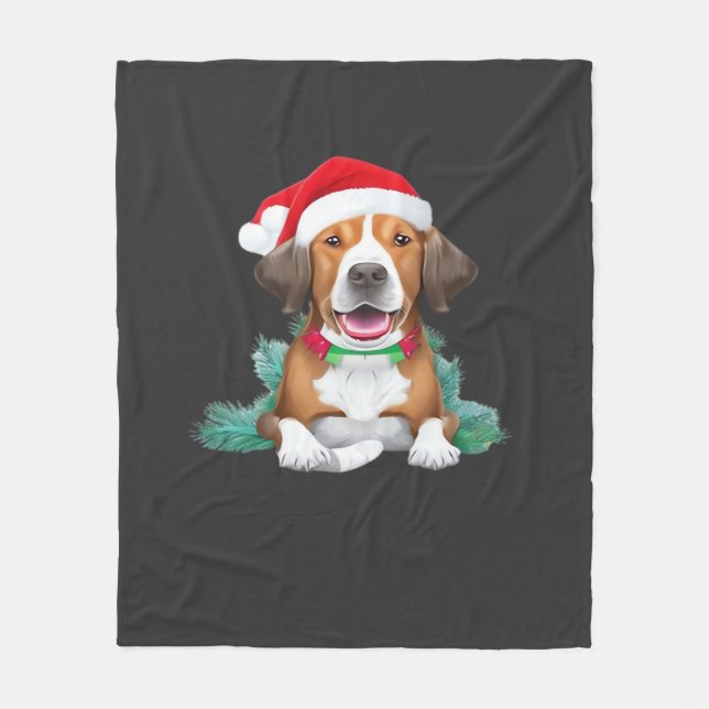 Funny santa dog Oversized T-Shirt Fleecedecke (Vorderseite)