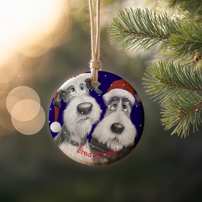 Funny Santa Dogs Keramik Ornament (Von Creator hochgeladen)