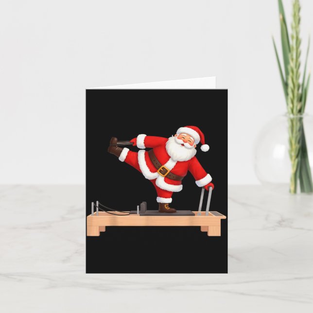 Funny Santa Doing Reformer Lates Christmas Xmas La Karte (Vorderseite)