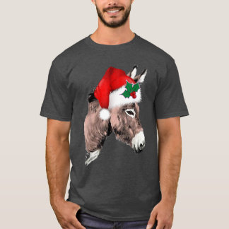 Funny Santa Donkey Weihnachtsfeiertag T-Shirt