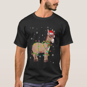 Funny Santa Donkey WeihnachtsLICHT Donkey Xmas Ho T-Shirt