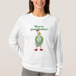 Funny Santa Duck Merry Quackmas T - Shirt