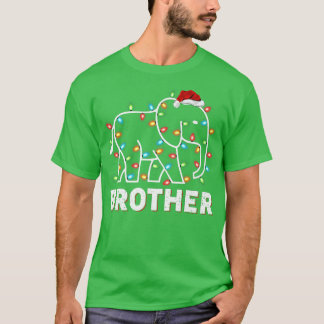 Funny Santa Elephant Xmas Lights Brother Elephant T-Shirt