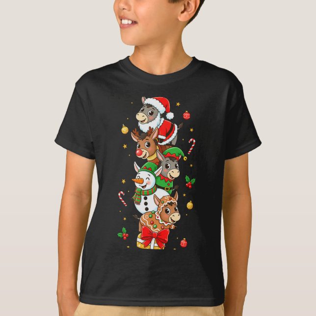 Funny Santa Elf Snowman Christmas Womens Mens Kids T-Shirt (Vorderseite)