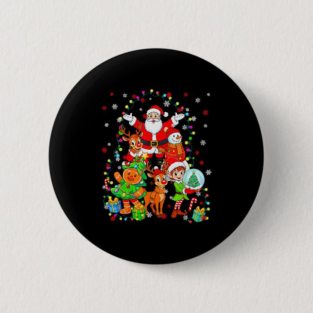 Funny Santa Elf Snowman Reindeer Gingerbread Chris Button (Vorderseite)