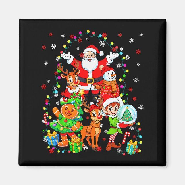 Funny Santa Elf Snowman Reindeer Gingerbread Chris Magnet (Vorne)