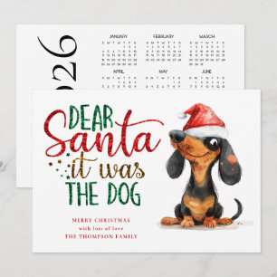 Funny Santa Es war Dog 2026 Kalender Weihnachten