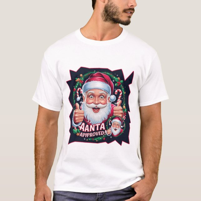 Funny Santa Face - Custom Holiday Cheer T-Shirt (Vorderseite)