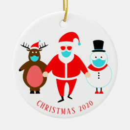 Funny Santa Face Maske Personalisiert Weihnachten  Keramik Ornament