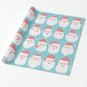 Funny Santa Faces Weihnachtsgeschenke Wrap Geschenkpapier