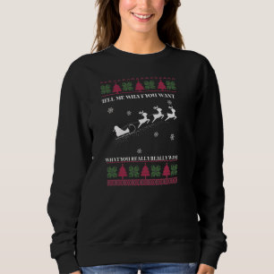 Funny Santa Flying Reindeer Ugly Sweater Sweatshirt