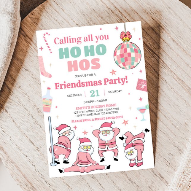 Funny Santa Friendsmas Weihnachts-Party Einladung (Santa Funny Friendsmas Christmas Party Invitation
)
