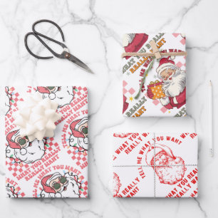 Funny Santa Geschenkpapier Set