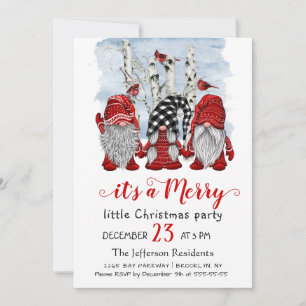 Funny Santa Gnomen Merry Christmas Little Party Einladung