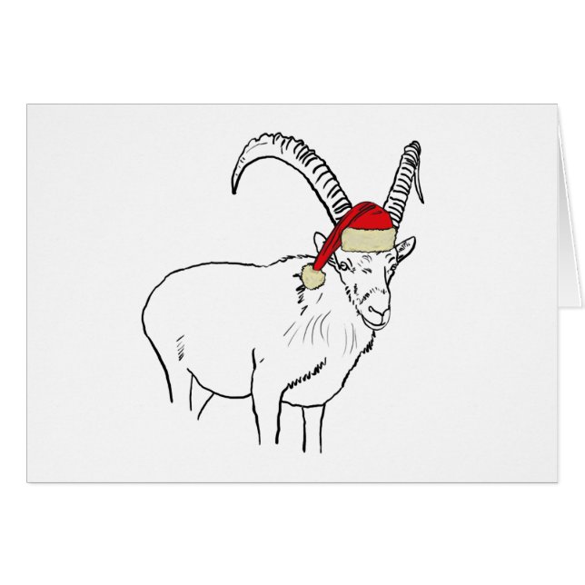 Funny Santa Goat Zeichnend (Vorderseite (Horizontal))