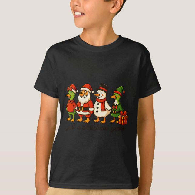 Funny Santa Goose Snowman Nur ein Weihnachtsgoose  T-Shirt (Vorderseite)