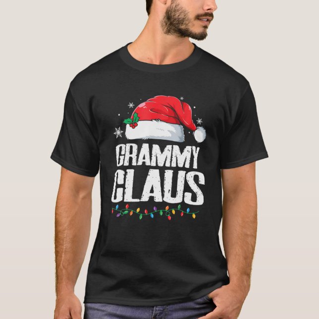 Funny Santa Grammy Claus Weihnachts-Matching-Famil T-Shirt (Vorderseite)