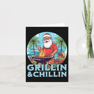 Funny Santa Grilling Christmas im Juli Grillin und Karte