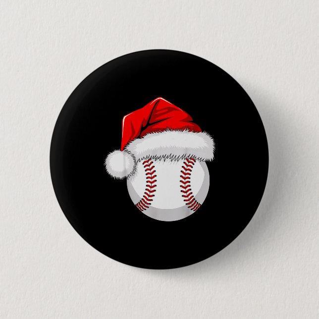 Funny Santa Hat Xmas Srt Lover Christmas Baseball  Button (Vorderseite)