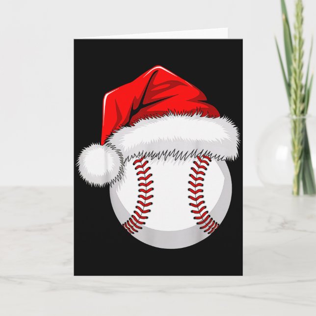 Funny Santa Hat Xmas Srt Lover Christmas Baseball  Karte (Vorderseite)