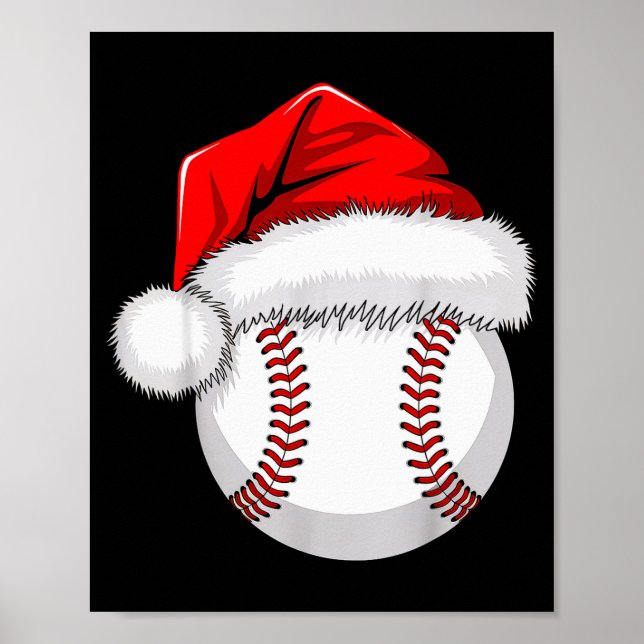 Funny Santa Hat Xmas Srt Lover Christmas Baseball  Poster (Vorne)