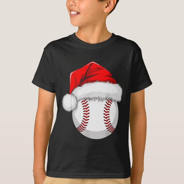 Funny Santa Hat Xmas Srt Lover Christmas Baseball  T-Shirt (Vorderseite)