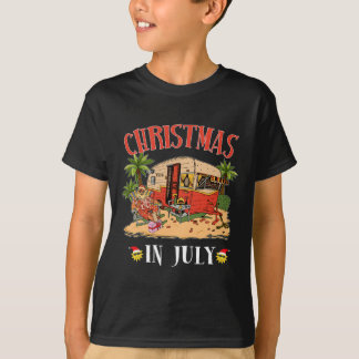 Funny Santa Hawaii Retro Camping Rv Christmas In J T-Shirt
