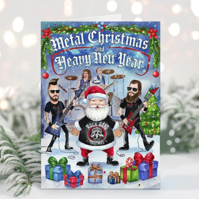 Funny Santa Heavy Metal Weihnachtskarte Feiertagskarte (Von Creator hochgeladen)