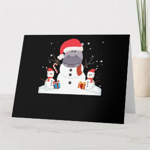 Funny Santa Hippo Weihnachten Snowman Xmas Geschen Karte