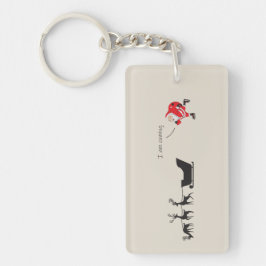 Funny santa 'I am coming' for sleigh Schlüsselanhänger