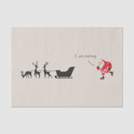 Funny santa 'I am coming' for sleigh Seidenpapier