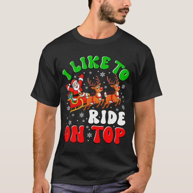 Funny Santa I Like To Ride On Top Christmas Couple (Vorderseite)