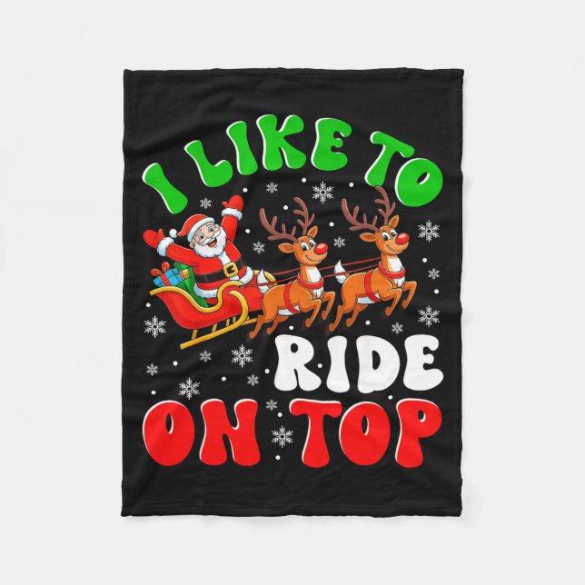 Funny Santa I Like To Ride On Top Christmas Couple Fleecedecke (Vorderseite)