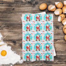 Funny Santa Ice Fischen mit Polar Bären Muster