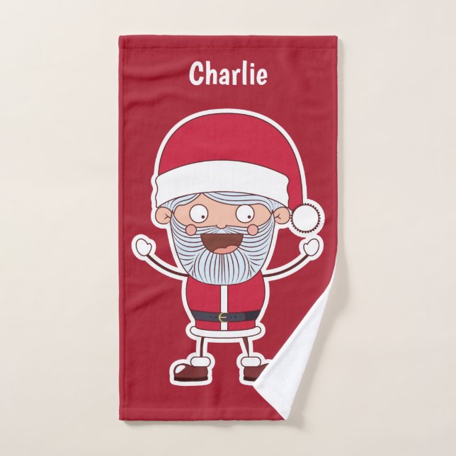 Funny Santa individuelle Name Handtuch (Handtuch)