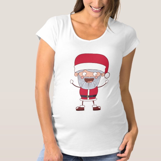 Funny Santa individuelle Name Kleidung T-Shirt (Vorderseite)