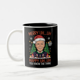 Funny Santa Joe Biden Merry Äm Christmas Ugly Zweifarbige Tasse